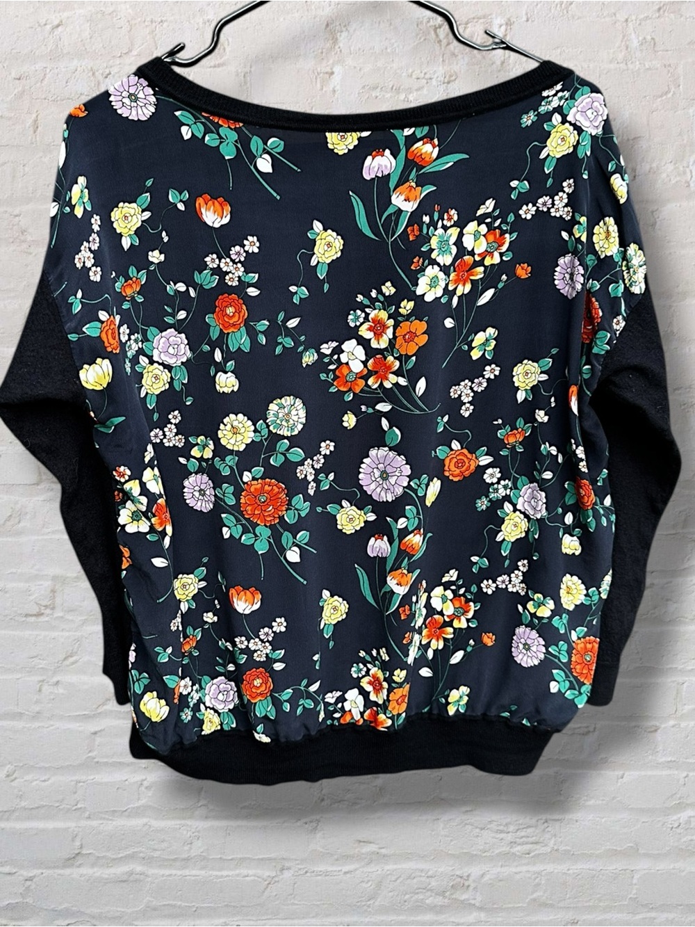 Brooks Brothers Red Fleece Wool Silk Floral Sweater XL Spring 2017